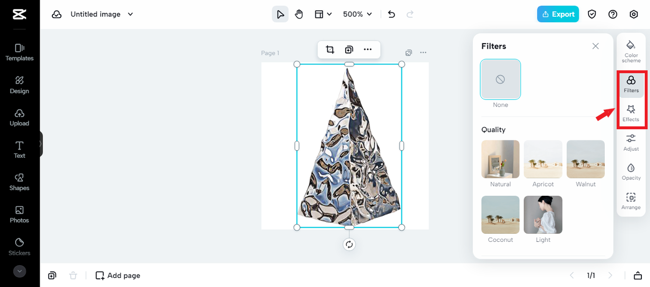 filters and effects in CapCut Online