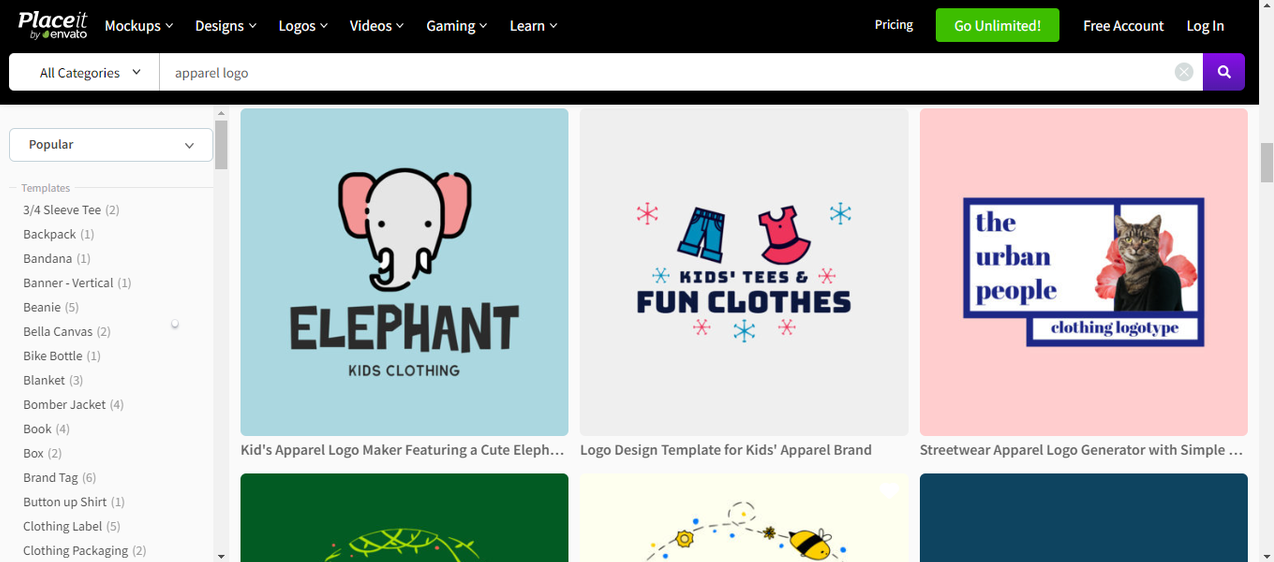 Apparel logo design templates in Placeit