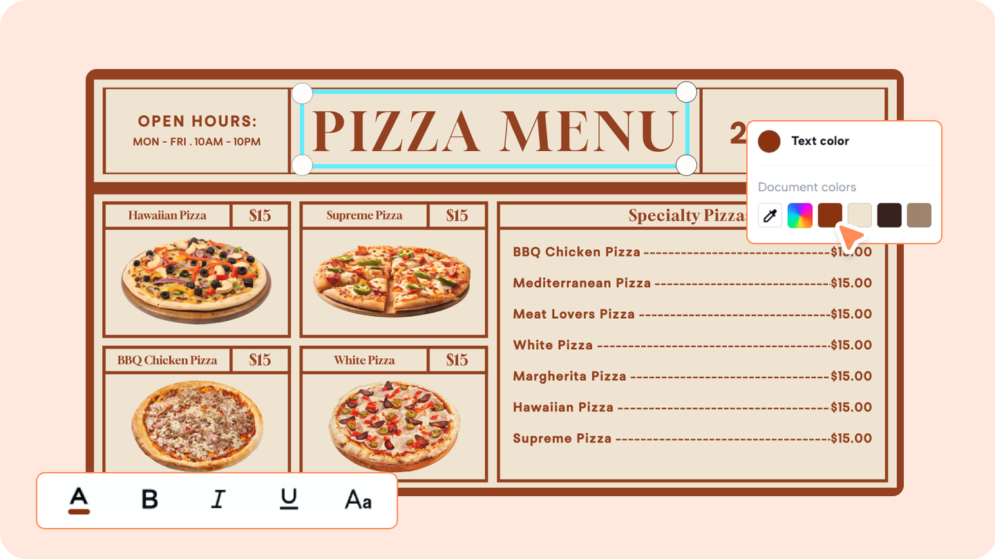 free menu creator