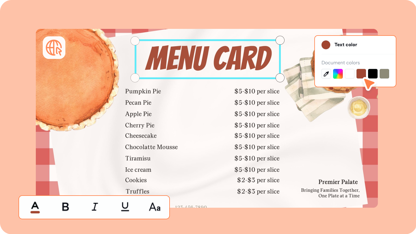 design karty menu