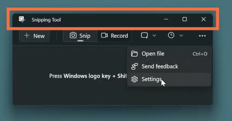 Screen record in Windows 11 with the Snipping Tool