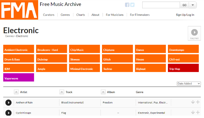 Free music archive