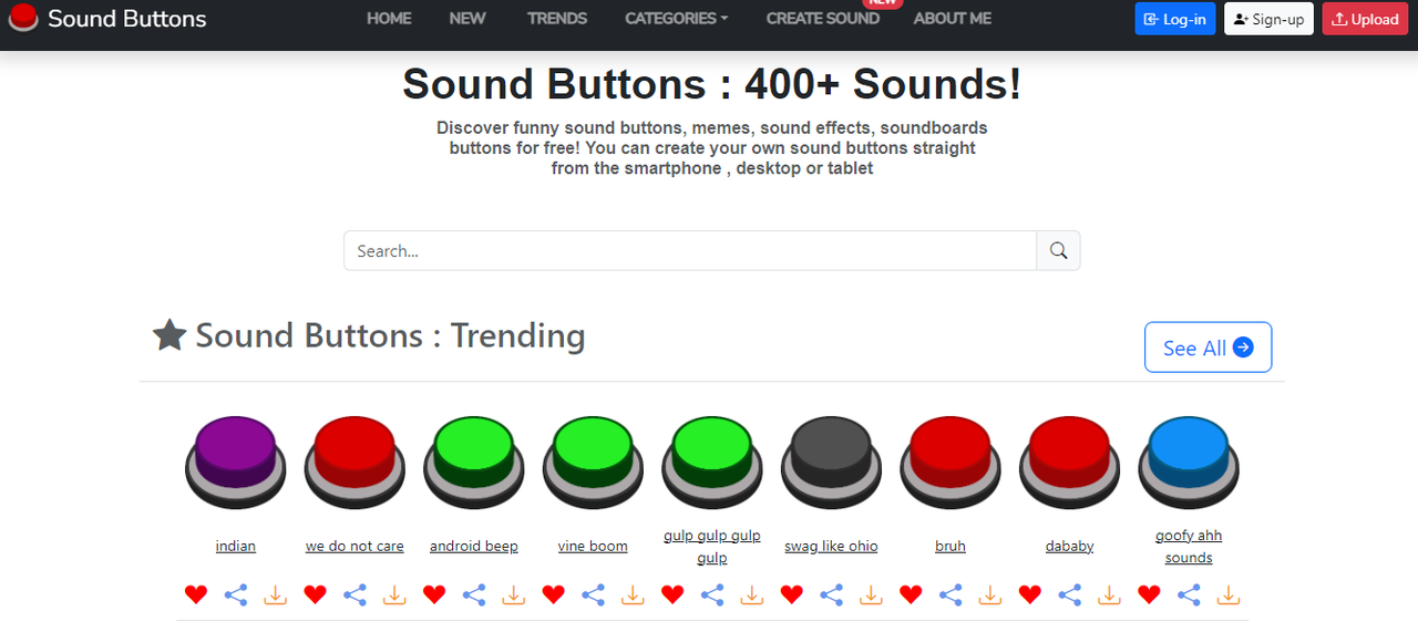 Sound Buttons World homepage
