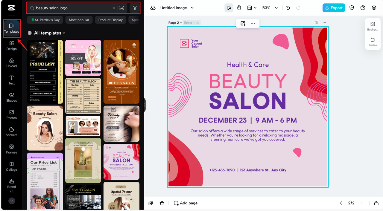 Beauty salon logo templates