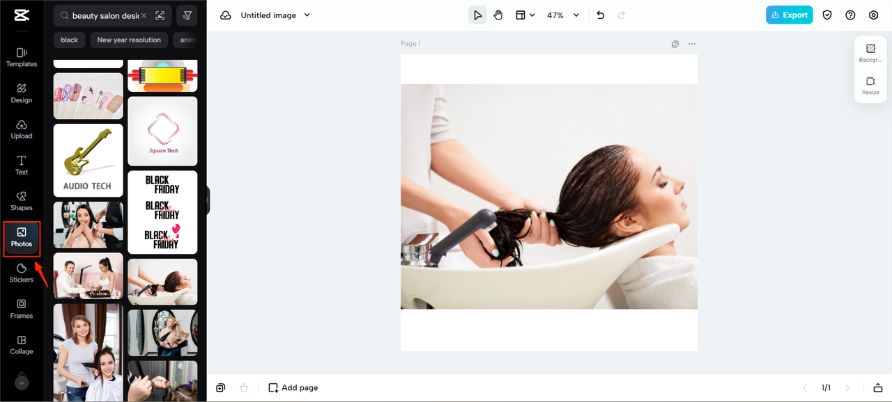 use stock photos for beauty salon logo making