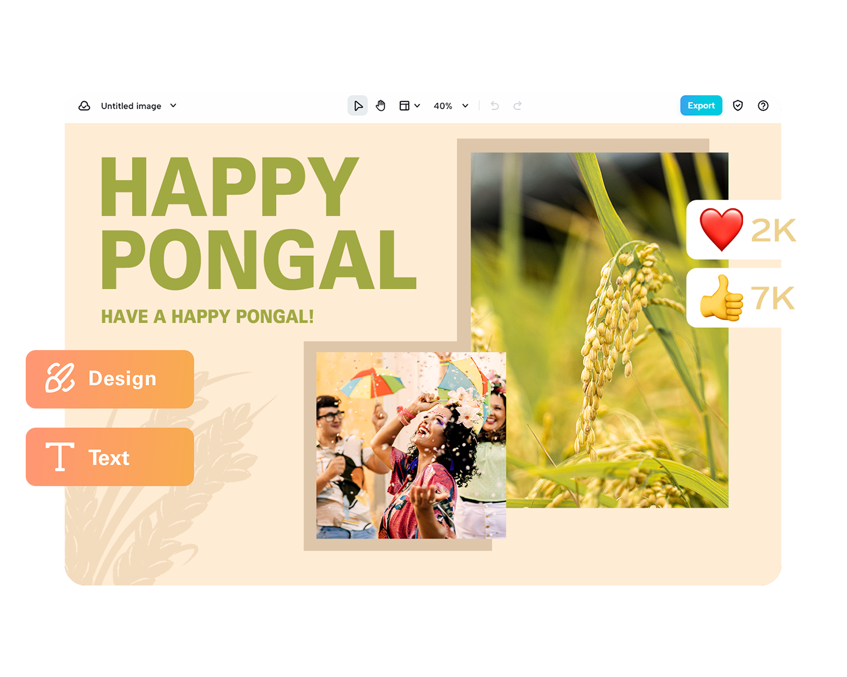 pongal greeting card maker