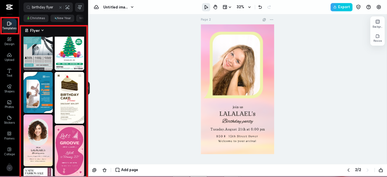 choose a birthday flyer template: