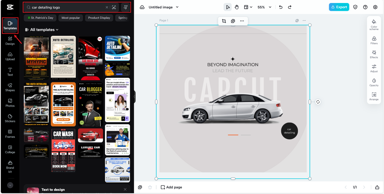 Apply car detailing logo templates