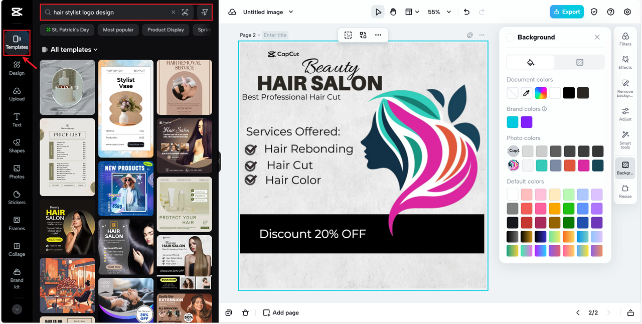 Choose a hair stylist logo template