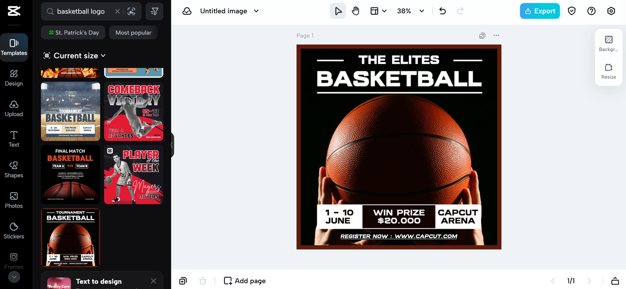 Utilize basketball logo templates and photos to craft a basketball logo