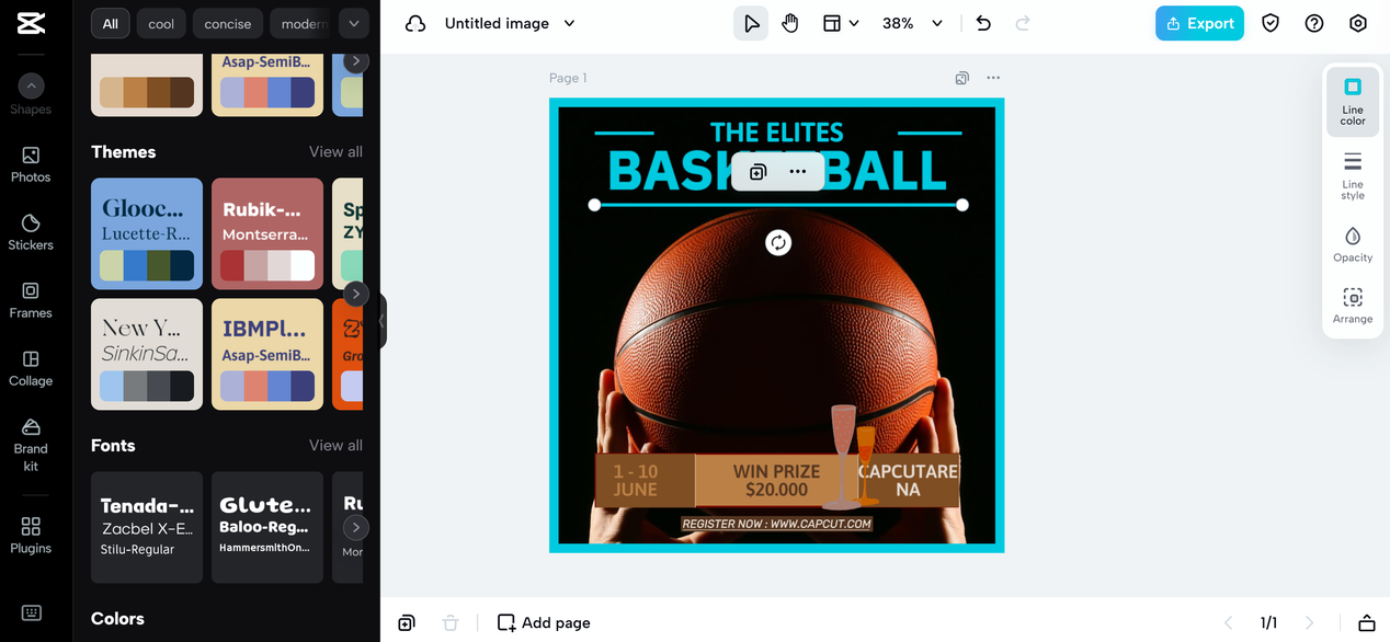 Adjust details of simple basketball logo design