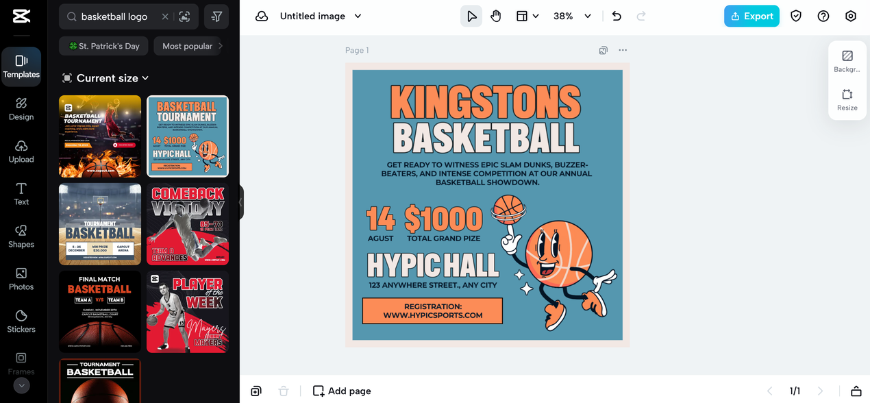 Craft basketball logo ideas with AI logo generator 