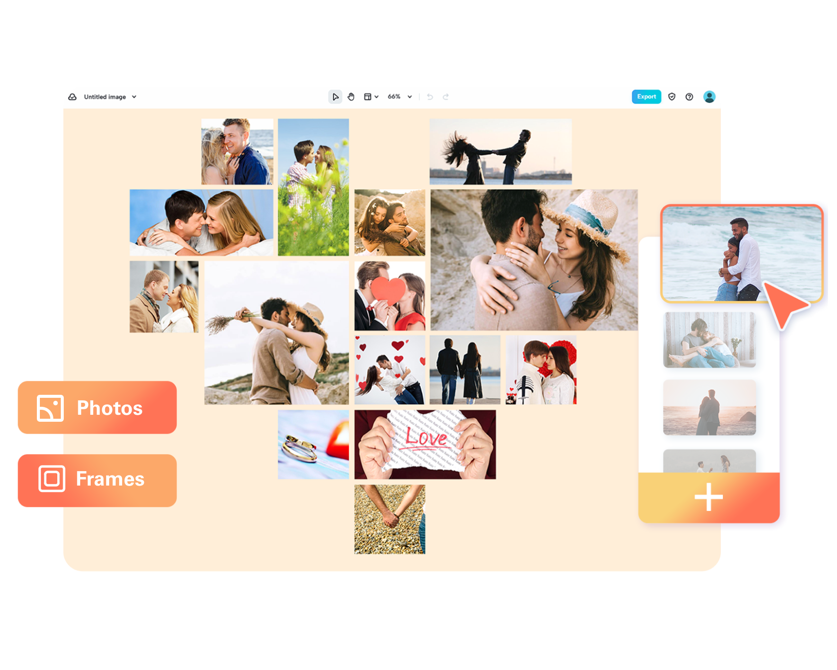 heart-shaped photo collage maker