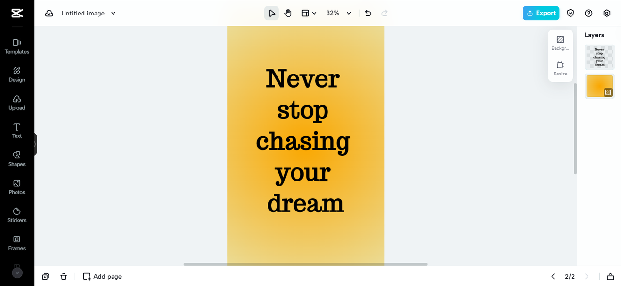 A motivational poster example with readable text
