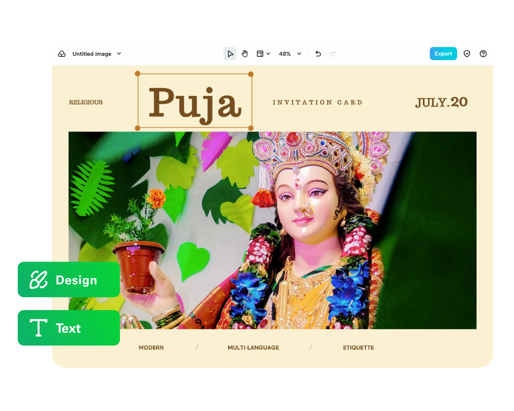 puja invitation card maker