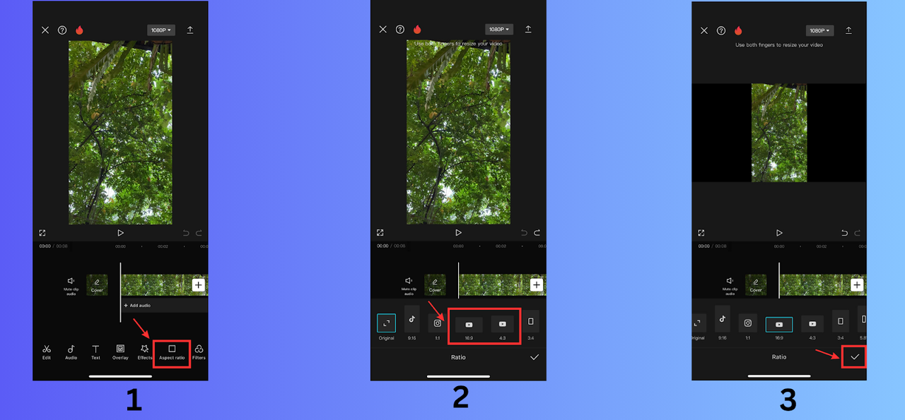 Adjust YouTube video aspect ratios