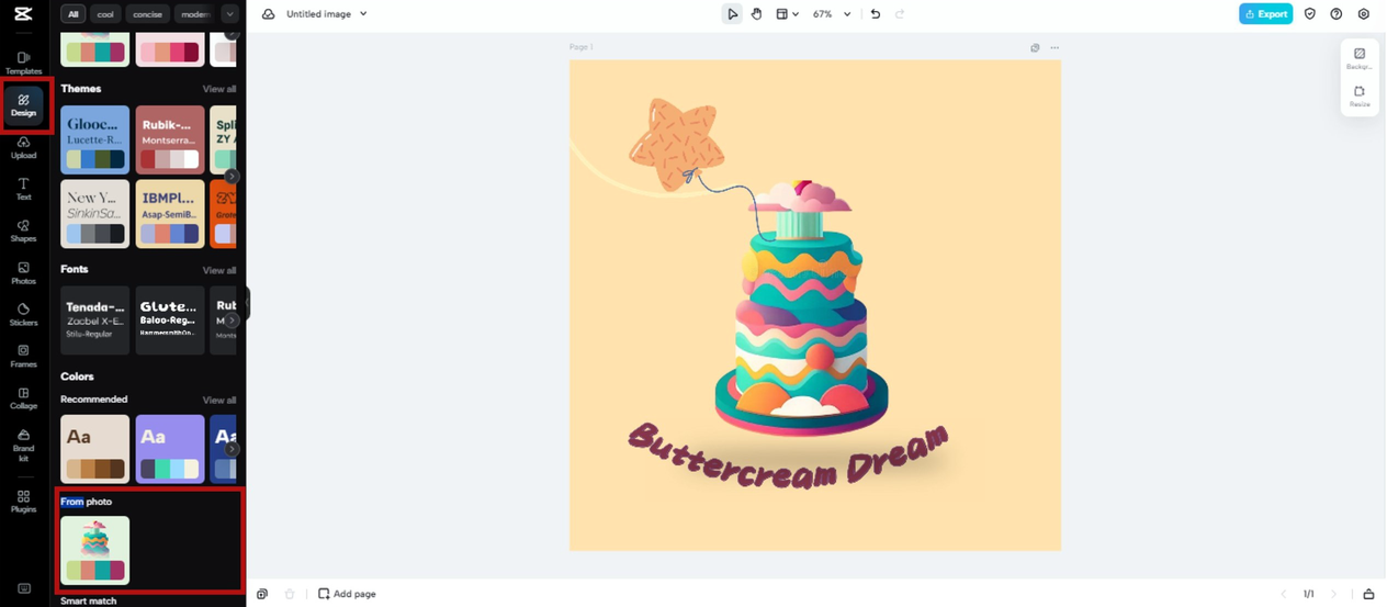 Customize color in logo designs in CapCut Online