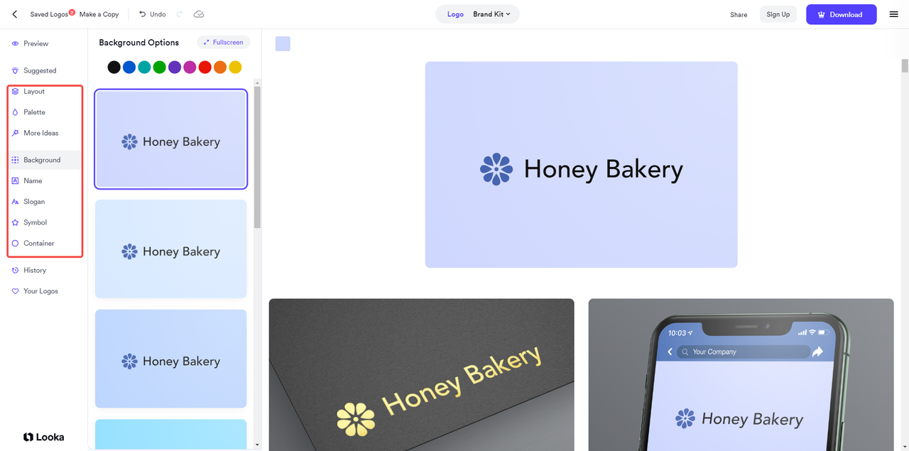 Customize the bakery template with various elements