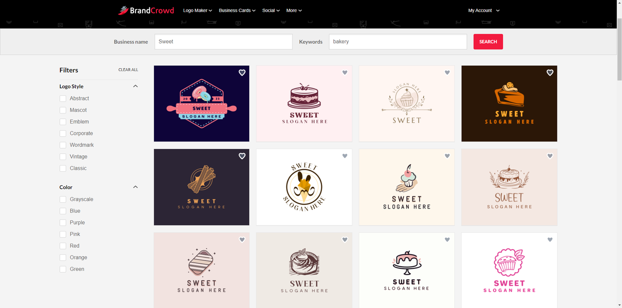Generate bakery logo templates in BrandCrowd