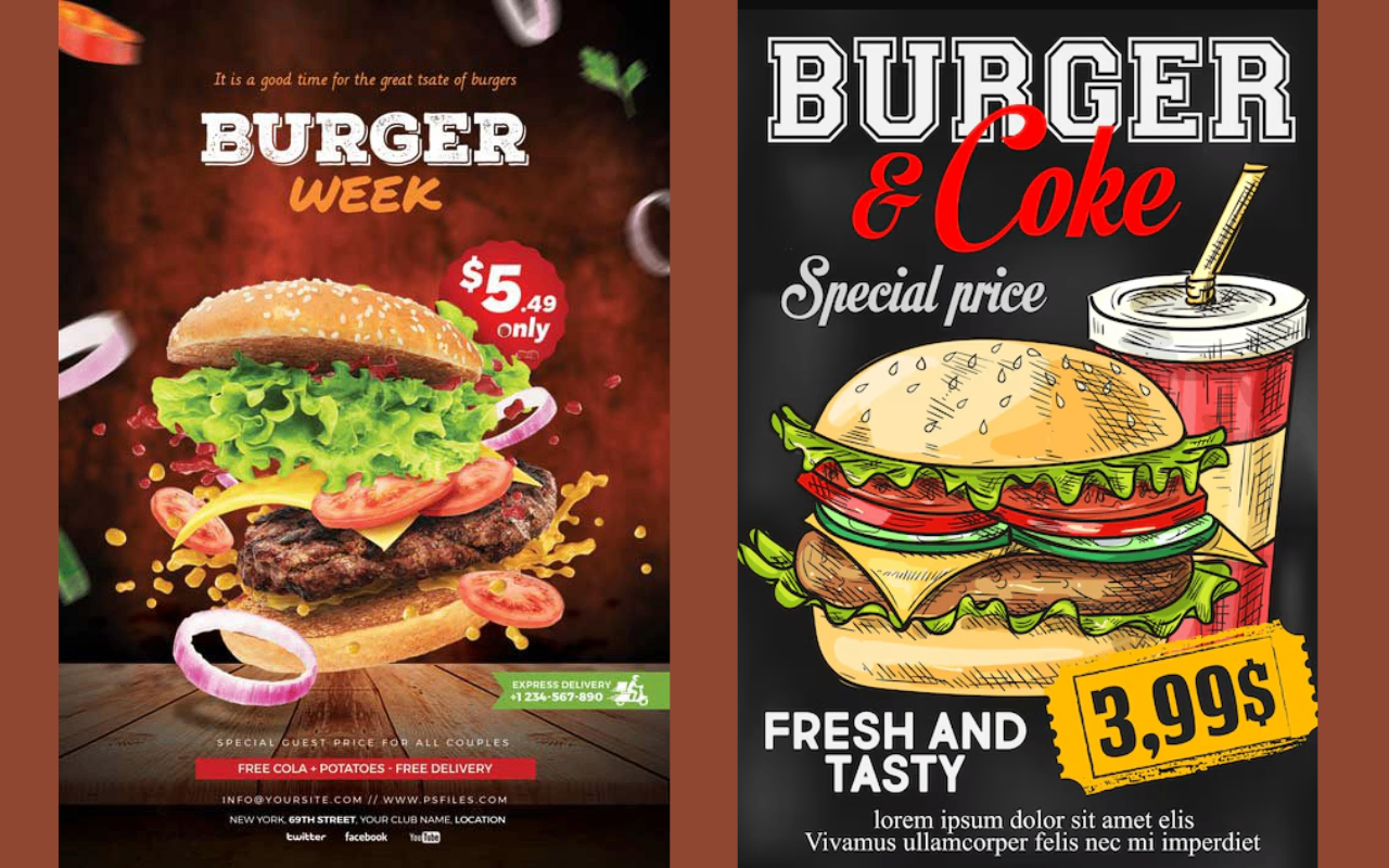 Food restaurant flyer by design style