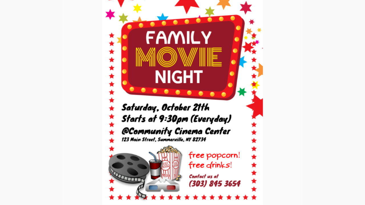 Movie night flyer