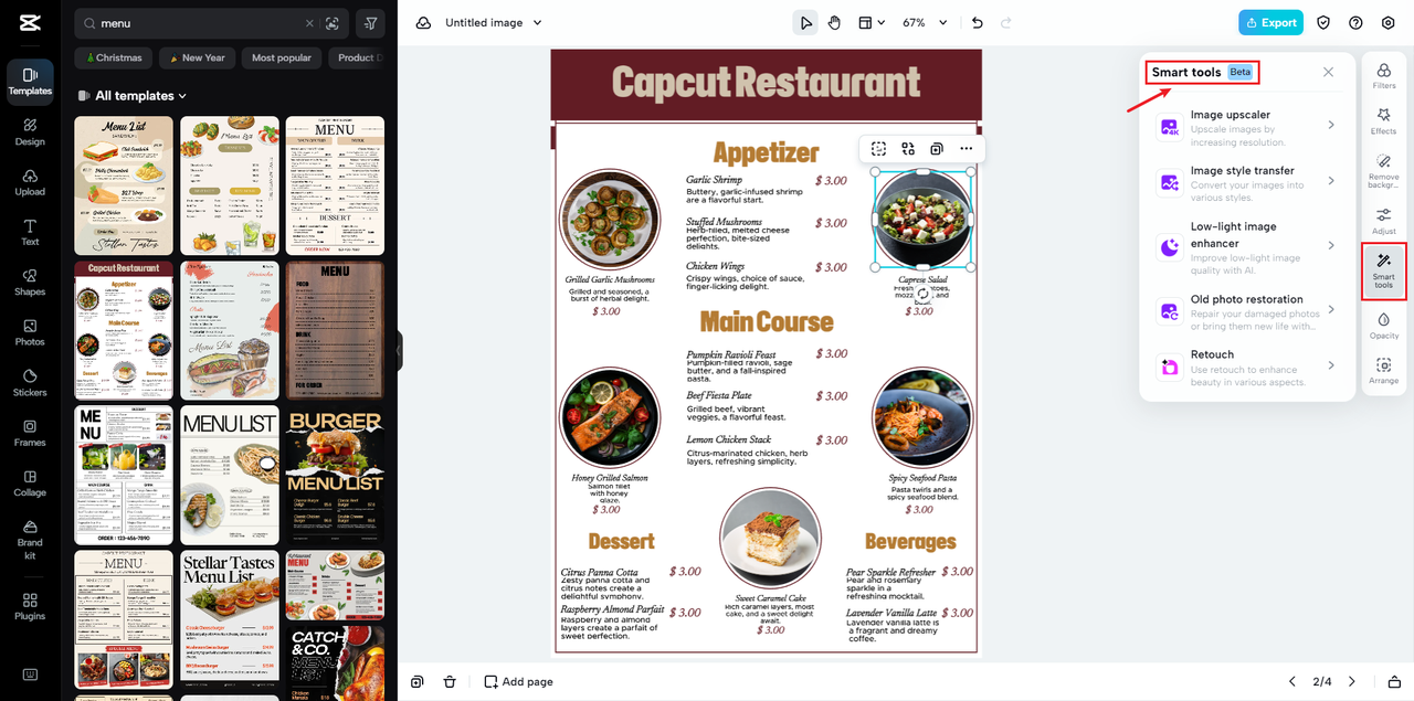 CapCut Online smart tools