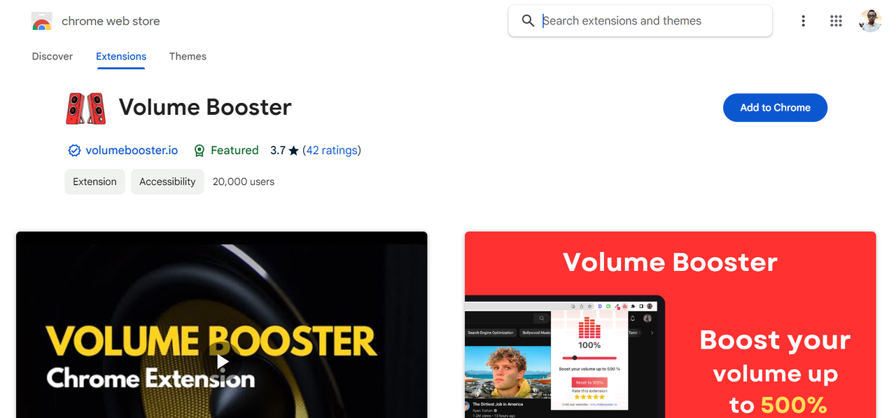 Volume Booster Chrome volume booster