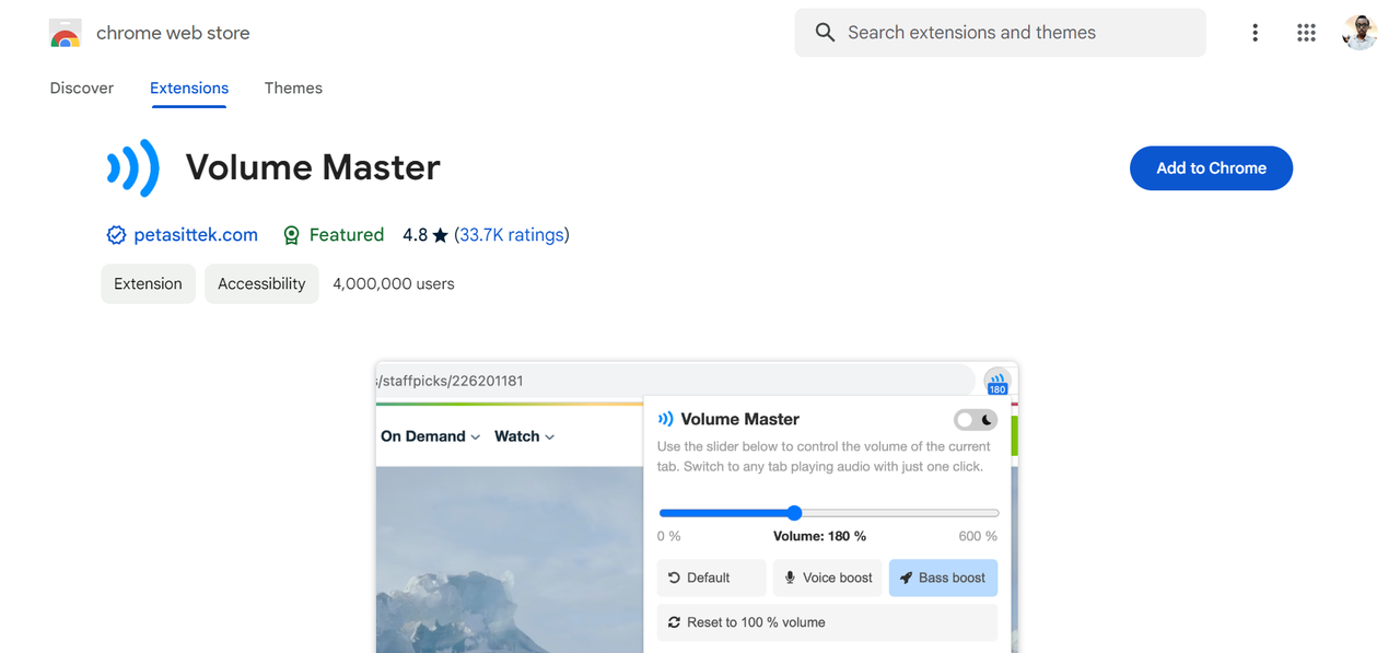 Volume master Chrome volume booster