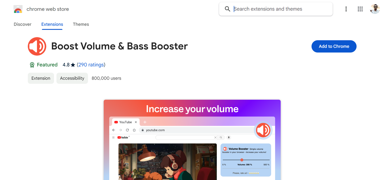 Boost Volume & Bass Booster Chrome volume booster