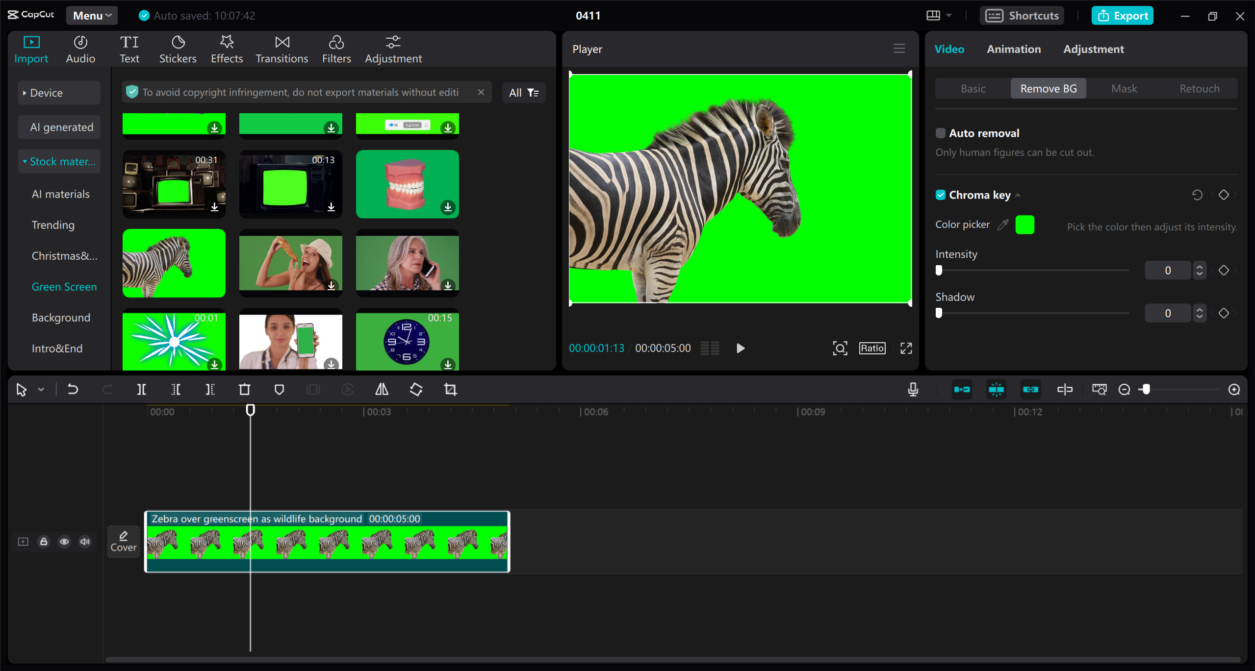 Create green screen backgrounds on PC with CapCut desktop editor