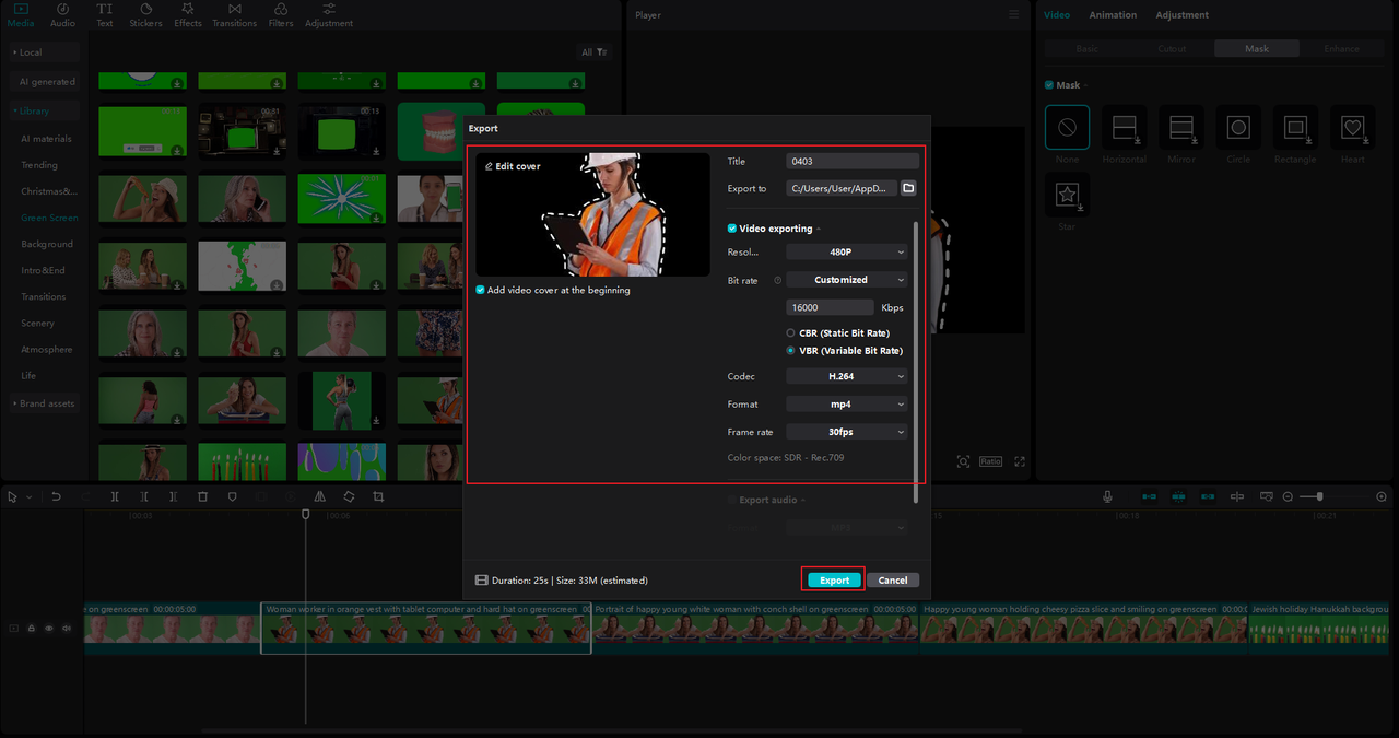 How to adjust export settings on the CapCut desktop video editor