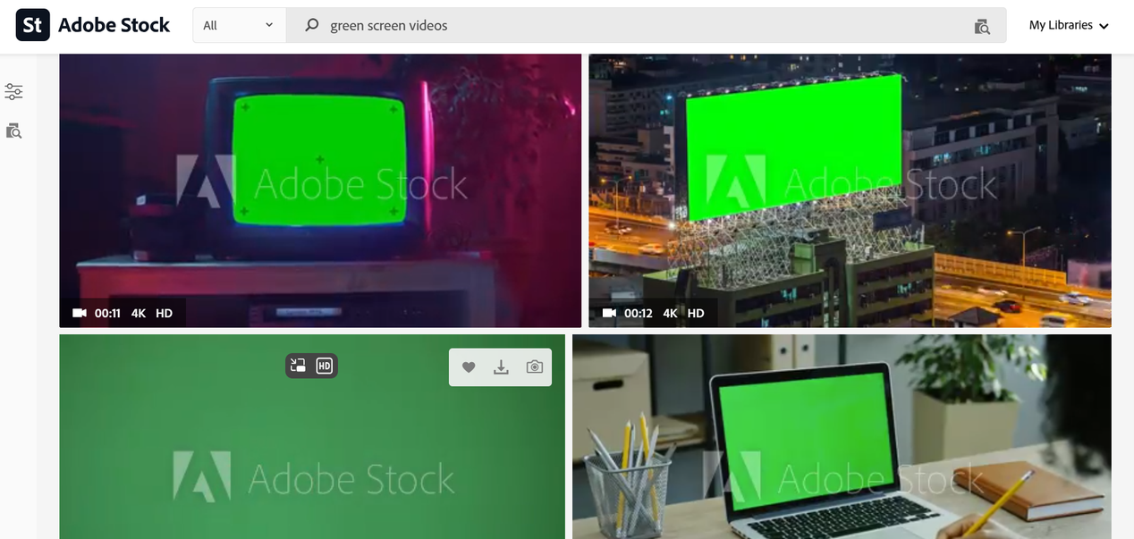 Adobe Stock green screen background videos