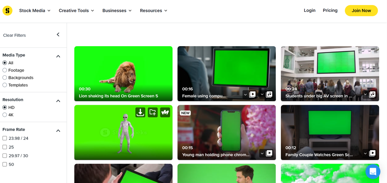 Storyblocks green screen background videos