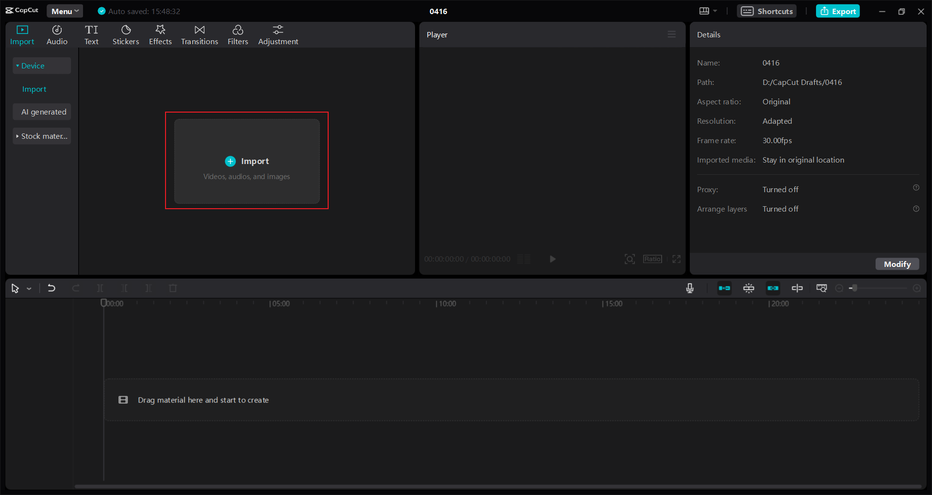 how to import on CapCut video editor