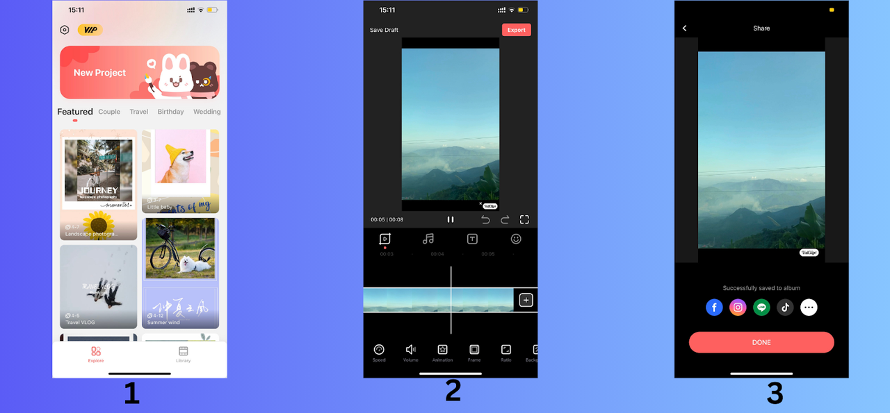 Make photos into videos at SlideShow