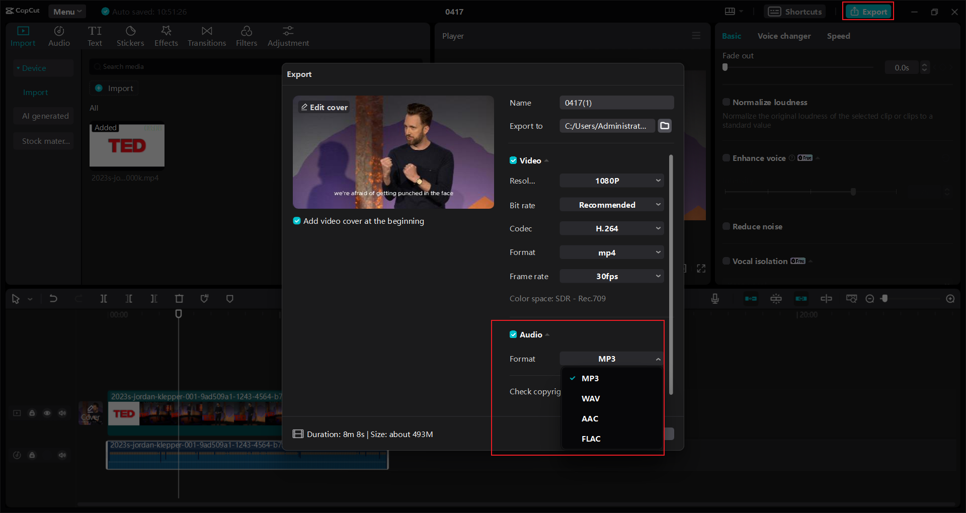 capcut tách âm thanh