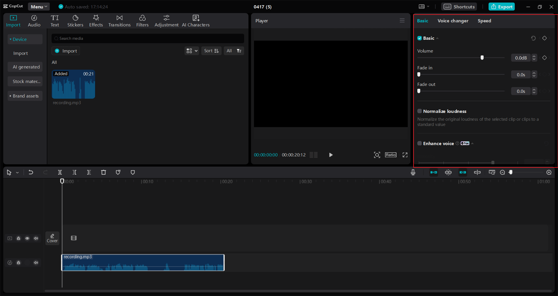 how to edit a recording on CapCut