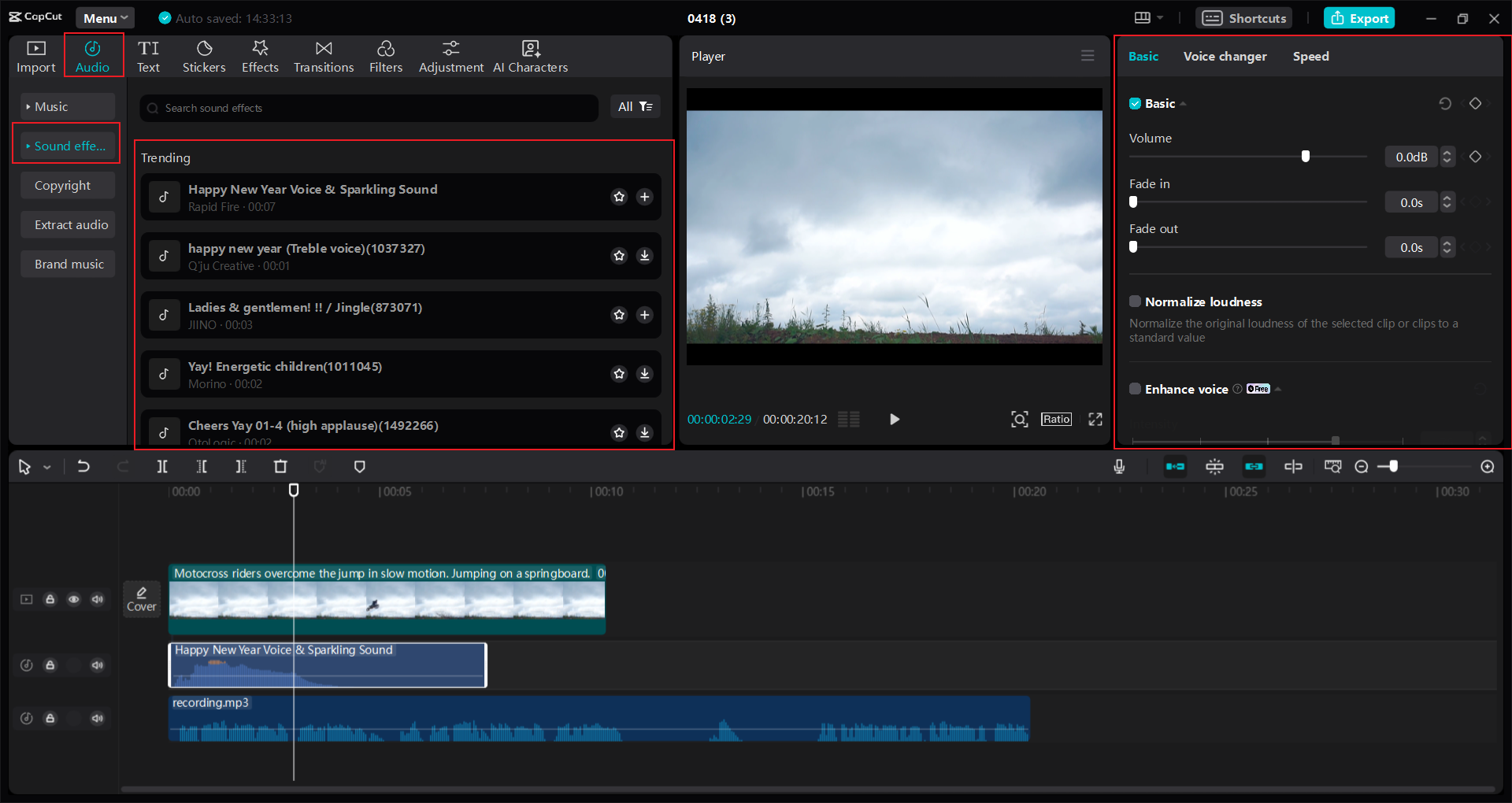 how to edit recording on CapCut