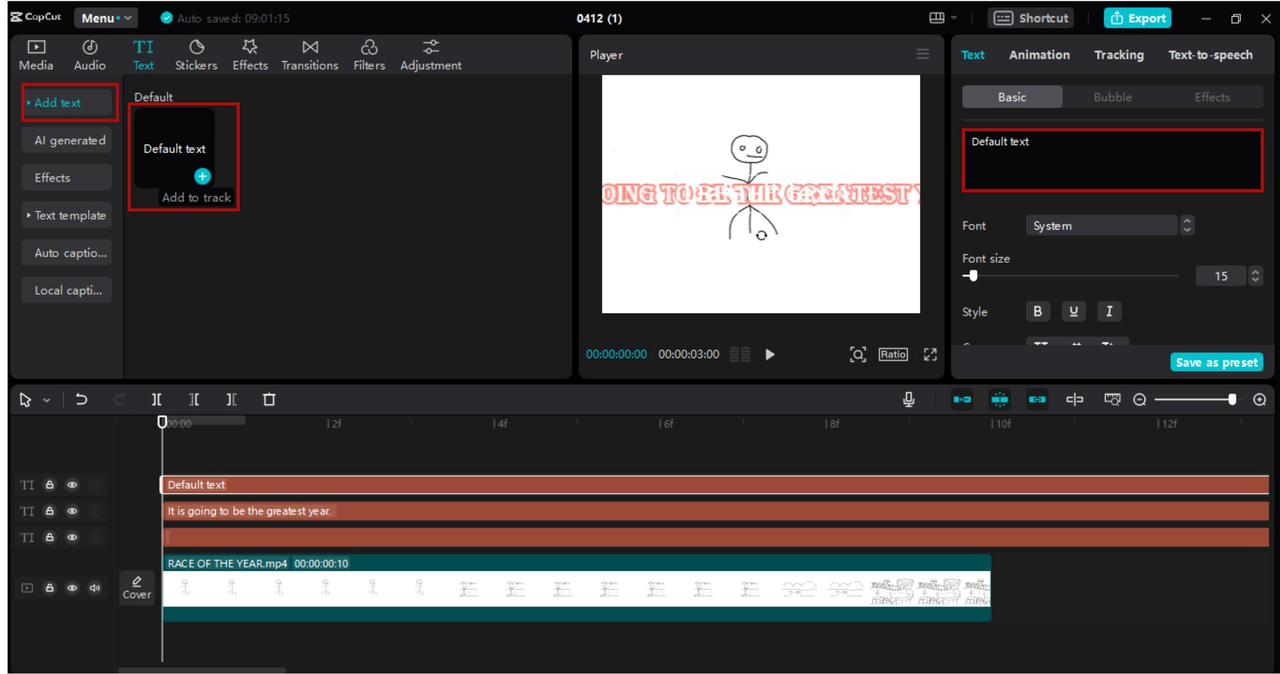 Add captions to video in CapCut desktop editor