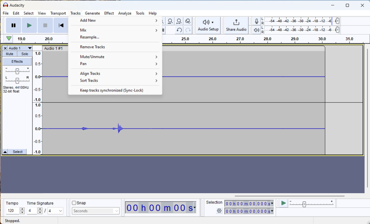 Mix multiple audio clips with Audacity