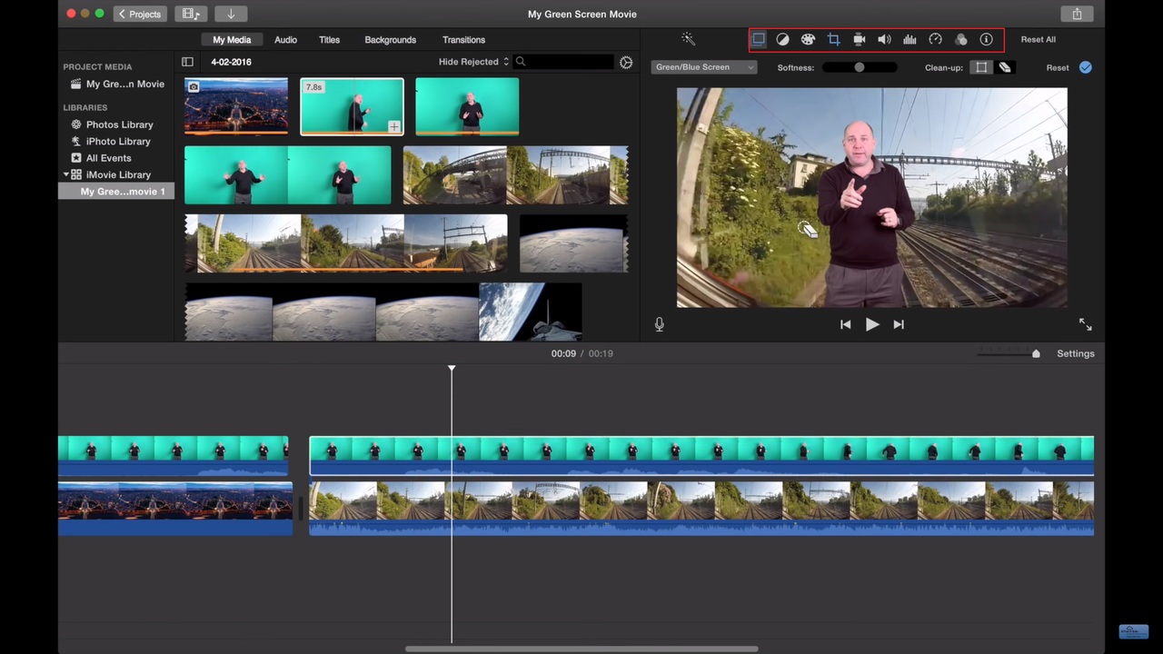 adjust green screen effect on iMovie