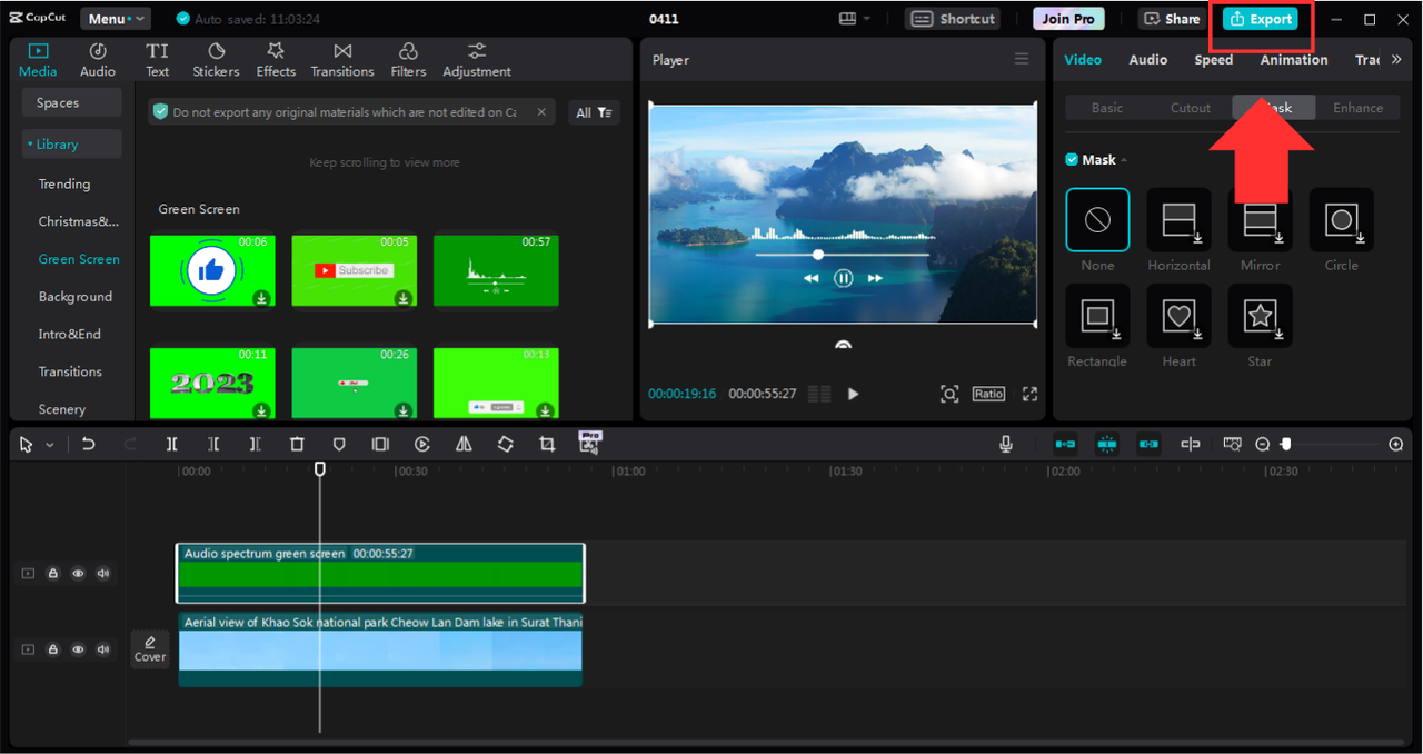 Image showing how to export edited videos from CapCut Desktop