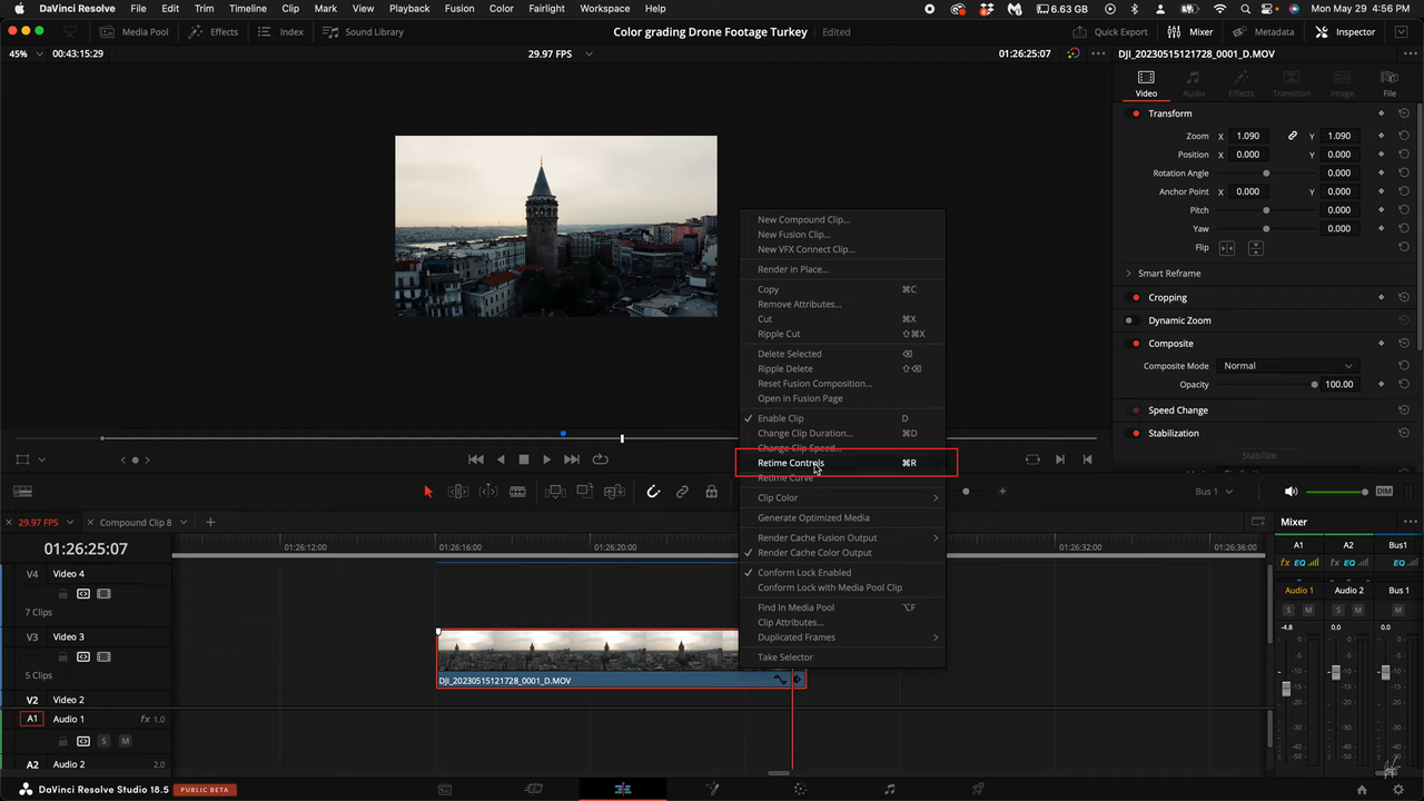 how to use speed points on DaVinci Resolve 