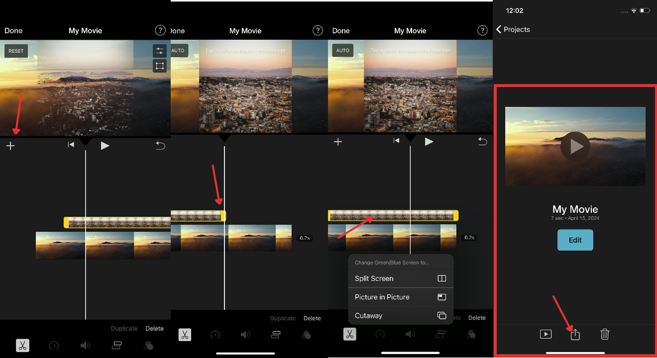 overlaying pictures on videos with imovie