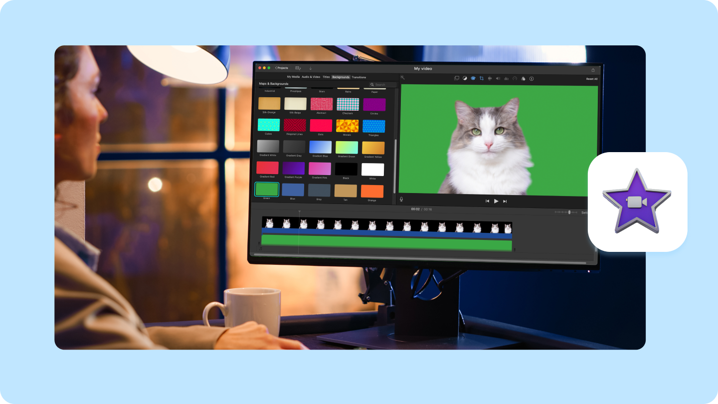 Bagaimana untuk menambah skrin hijau dalam iMovie