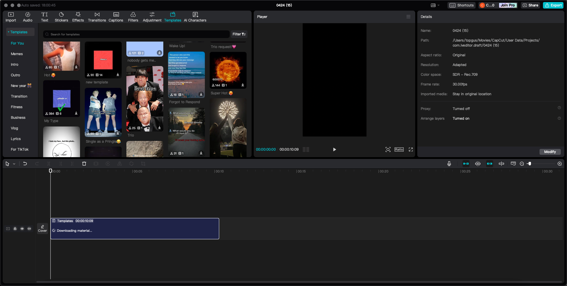 CapCut video editor