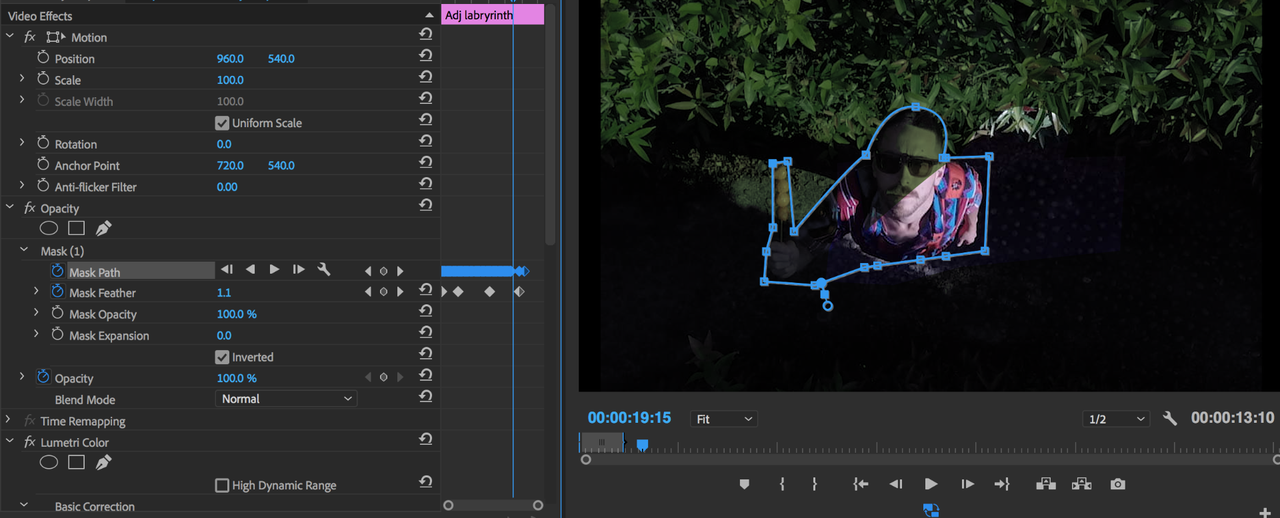 how to do mask tracking with motion tracking Adobe Premiere Pro