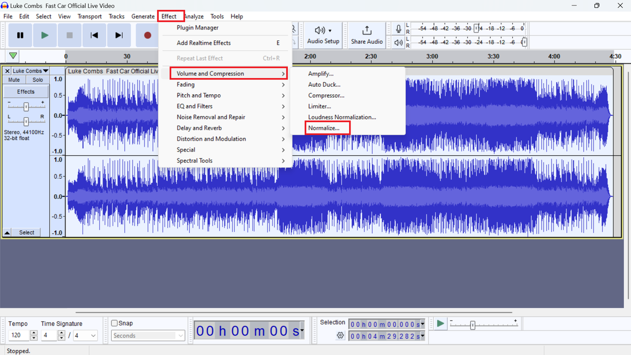 Nomalize multiple audio files on Audacity