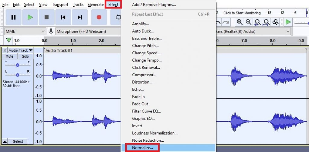 How to use the Audacity normalizer MP3 tool