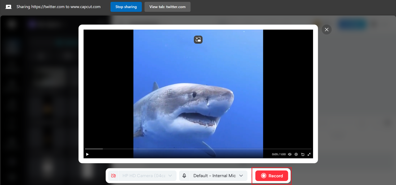 How to screen record a tab and convert Twitter video to MP4 on the CapCut online video editor